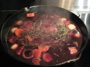 Use the marinade and veggies in the braising!